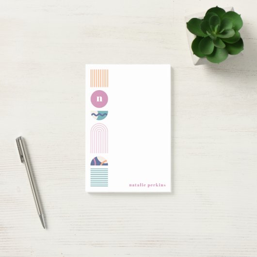 Geometrische regenboogmonogram, na-it notities - P Post-it® Notes (Kantoor)