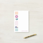 Geometrische regenboogmonogram, na-it notities - P Post-it® Notes (Op bureau)