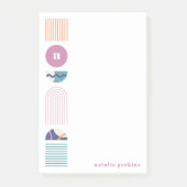 Geometrische regenboogmonogram, na-it notities - P Post-it® Notes (Voorkant)