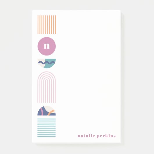 Geometrische regenboogmonogram, na-it notities - P Post-it® Notes (Voorkant)