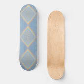 Geometrische regenboogpatronen met Initialen Skateboard (Voorkant)