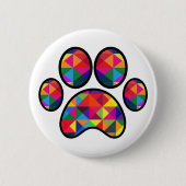 Geometrische regenboogpaw afdrukken ronde button 5,7 cm (Voorkant)