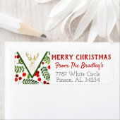 Geometrische Rendier Kerstmis Retour Adreslabels Etiket (Insitu)