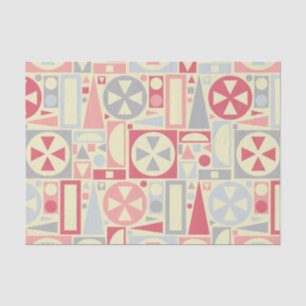 Geometrische Retro 1950s Mideeuwse Moderne Roze Tissuepapier