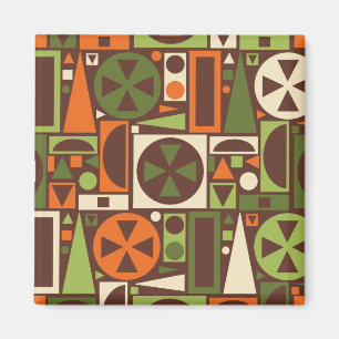 Geometrische Retro 50s Mid-Century Modern Abstract Magneet