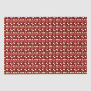 Geometrische Retro Bloem Bauhaus Maroon Verjaardag Tissuepapier