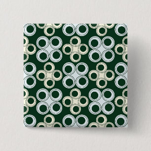 Geometrische Retro Cirkels Patroon Vierkante Button 5,1 Cm