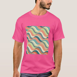 Geometrische Retro Golf Strepen Oranje-Groen Optis T-shirt