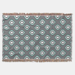 Geometrische retro ikat tribaal patroon deken