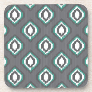 Geometrische retro ikat tribaal patroon onderzetter