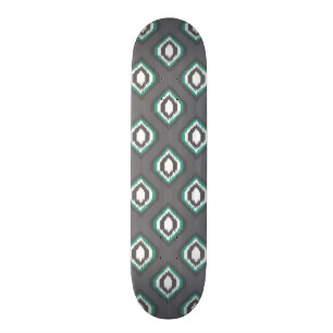 Geometrische retro ikat tribaal patroon skateboard