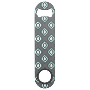 Geometrische retro ikat tribaal patroon speed flessenopener