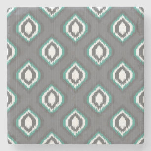 Geometrische retro ikat tribaal patroon stenen onderzetter