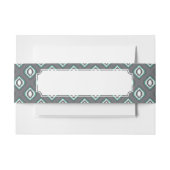 Geometrische retro ikat tribaal patroon uitnodigingen wikkel (Voorkant Voorbeeld)