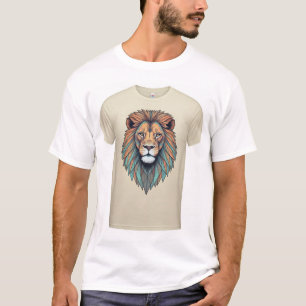 Geometrische Retro Lion: 80s & 90s Throwback T-shi T-shirt