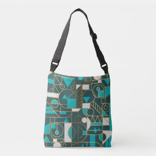 Geometrische retro: minimalistisch kunstwerk Poste Crossbody Tas