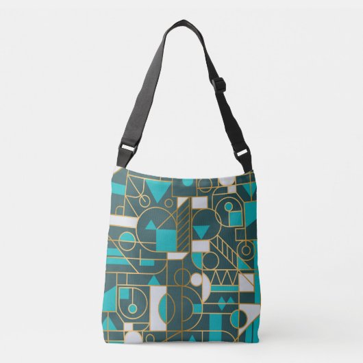 Geometrische retro: minimalistisch kunstwerk Poste Crossbody Tas (Voorkant)