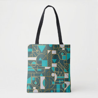 Geometrische retro: minimalistisch kunstwerk Poste Draagtas