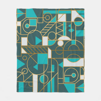 Geometrische retro: minimalistisch kunstwerk Poste Fleece Deken