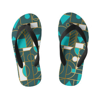 Geometrische retro: minimalistisch kunstwerk Poste Kinder Teenslippers