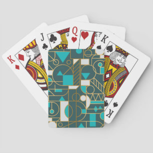 Geometrische retro: minimalistisch kunstwerk Poste Pokerkaarten