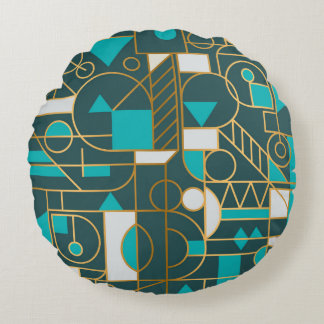 Geometrische retro: minimalistisch kunstwerk Poste Rond Kussen