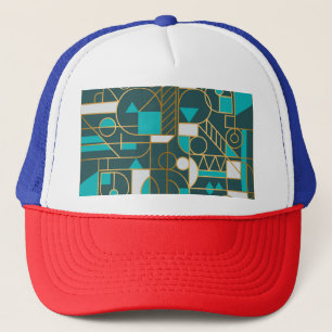 Geometrische retro: minimalistisch kunstwerk Poste Trucker Pet