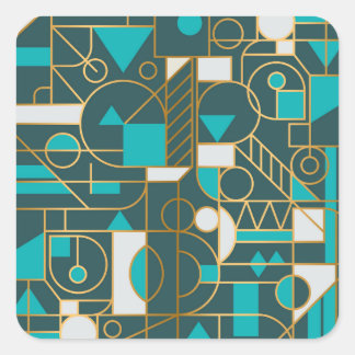 Geometrische retro: minimalistisch kunstwerk Poste Vierkante Sticker