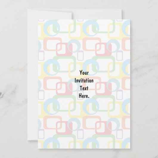 Geometrische Retro Multicolored Patroon Kaart (Achterkant)