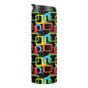 Geometrische Retro Multicolored Patroon Thermosbeker