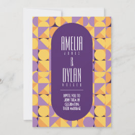 Geometrische Retro Vibes Herfstkleur Kaart