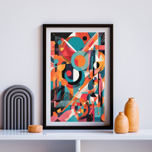 geometrische retroexplosie poster