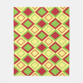 Geometrische rode groene diamant fleece deken (Voorkant)