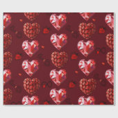 Geometrische rode harten inpakpapier (Vlak)