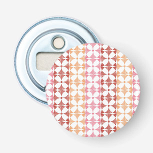 Geometrische rode ikat strepen patroon button flesopener