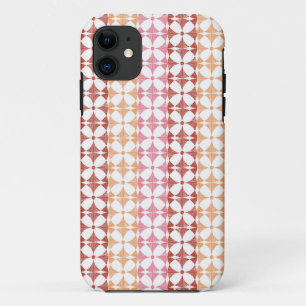 Geometrische rode ikat strepen patroon iPhone 11 hoesje