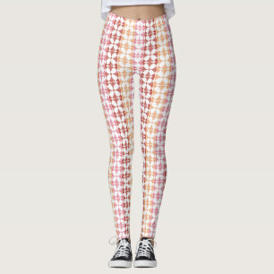 Geometrische rode ikat strepen patroon leggings