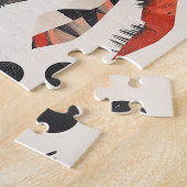 geometrische rode krab legpuzzel (Zijkant)