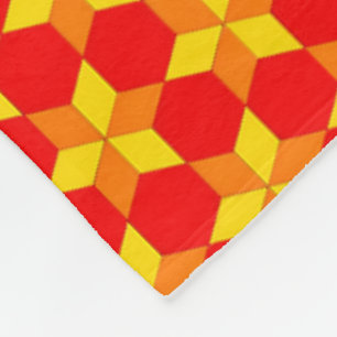 Geometrische rode oranje en gele mozaïek fleece de deken