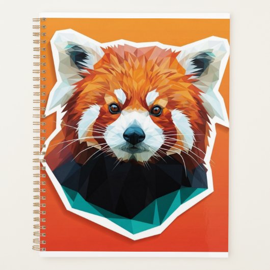 Geometrische rode panda planner (Voorkant)