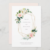 Geometrische Romance van de Lente sparen de Datum Menu (Voorkant / Achterkant)