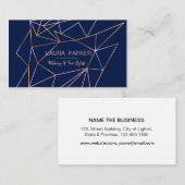 Geometrische Roos Gold Blue Professional-construct Visitekaartje (Voorkant / Achterkant)