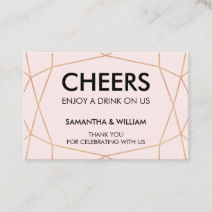 Geometrische Roos Gold Drink Aangepaste kleur Visitekaartje
