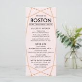 Geometrische Roos Gold Wedding Welcome Kaart (Staand voorkant)