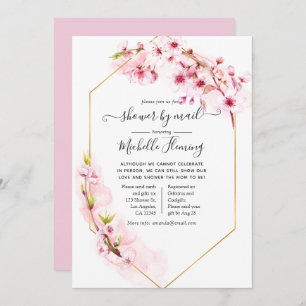 Geometrische roze Baby shower van de Floral Spring Kaart