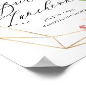 Geometrische roze bloem bruidslunch poster (Hoek)