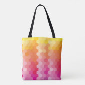 Geometrische Roze & Gele Hexagon Canvas tas – Mode (Achterkant)