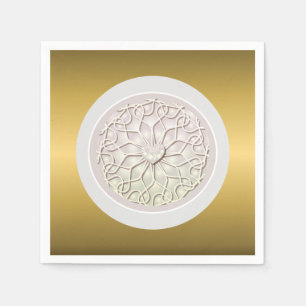 Geometrische Roze Gouden HART Patroon Servet