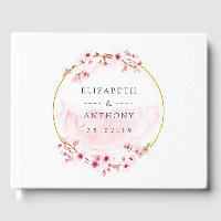 Geometrische roze lenteskers bloesem bruiloft