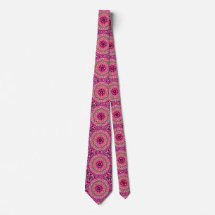Geometrische Roze Mandala Bloem -67545 Stropdas